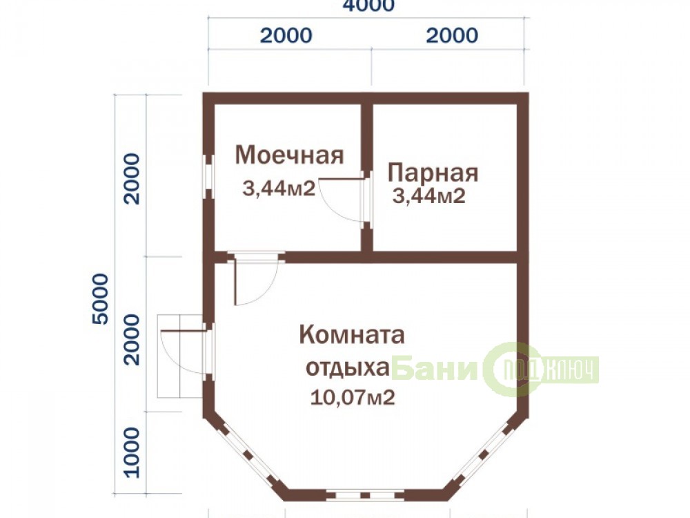 Баня из бруса 4х5