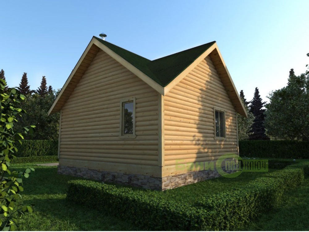Баня из бруса 6х6 с крыльцом