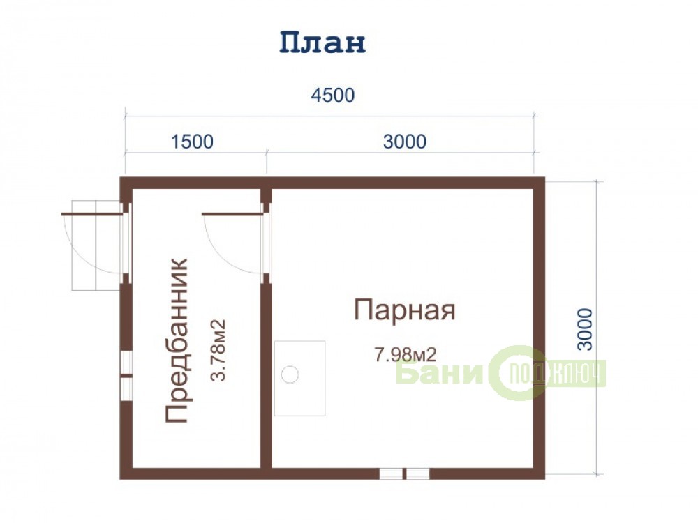 Баня из бруса 3х4,5