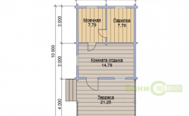 Каркасная баня 5х10