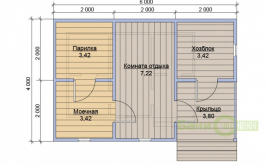 Каркасная баня 4х6