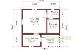 Баня из бруса 6х6 с предбанником