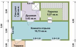 Баня из бруса 6х4 с крыльцом